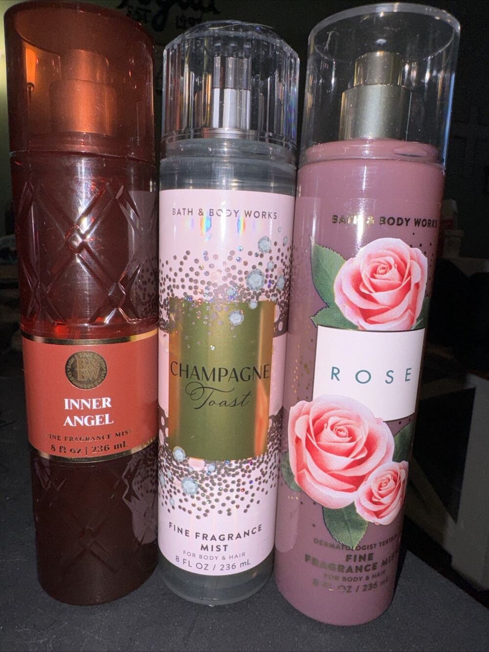 3 Bath & Body Works Rose Gingham Gorgeous Thousand Wishes Fine